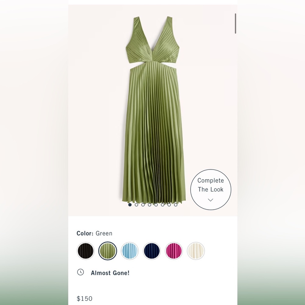 Satin Pleated Cutout Maxi Dress-Abercrombie